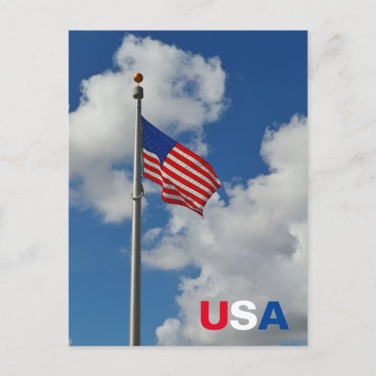 Amerikaanse vlag Vliegend rood wit en blauw patrio Briefkaart (Voorkant)