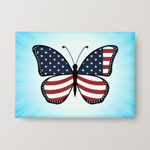 Amerikaanse Vlag Vlinder Design-62615 Button