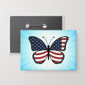 Amerikaanse Vlag Vlinder Design-62615 Button (Voorkant / Achterkant)