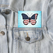 Amerikaanse Vlag Vlinder Design-62615 Button (Insitu)