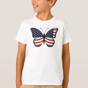 Amerikaanse Vlag Vlinder Design-62615 T-shirt