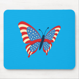 Amerikaanse Vlag Vlinder Usa Patriottisch 4 Juli Muismat