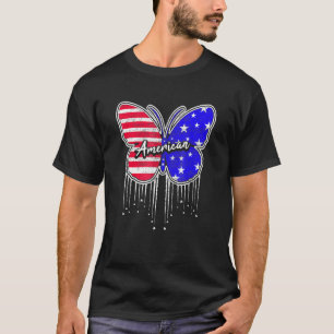 Amerikaanse Vlag Vlinder Vintage 4 juli Pat T-shirt