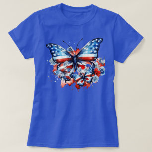 Amerikaanse Vlag Vlinders Patriottisch T-shirt