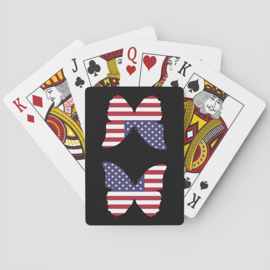 amerikaanse vlag vlindervlieger pokerkaarten (Achterkant)