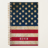  Amerikaanse vlag Voeg naam gepersonaliseerd toe Planner (Voorkant)