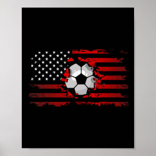 Amerikaanse Vlag Voetbal Kleding - Voetbal Poster