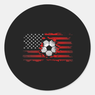 Amerikaanse Vlag Voetbal Kleding - Voetbal Ronde Sticker