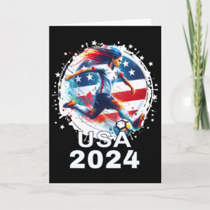 Amerikaanse Vlag Voetbalshirt Dames Voetbal Meisje Kaart