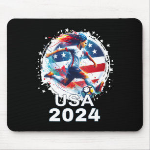 Amerikaanse vlag Voetbalshirt Damesvoetbal Meisjes Muismat