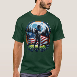 Amerikaanse vlag Volle Maan Speler 1 T-shirt