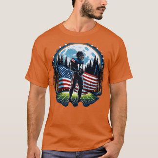 Amerikaanse vlag Volle Maan Speler 1 T-shirt