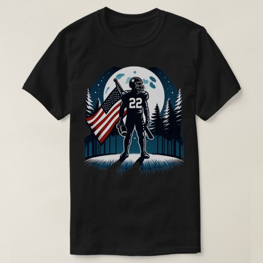 Amerikaanse vlag Volle maan speler T-shirt (Design voorkant)