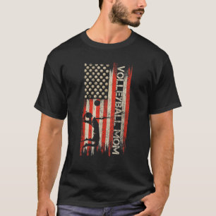 Amerikaanse vlag Volleyball Mam Sil T-shirt