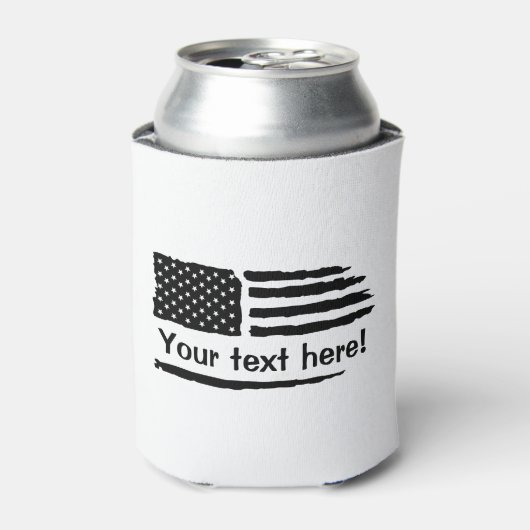 Amerikaanse vlag voor aangepaste tekst blikjeskoeler (Blikje Voorkant)