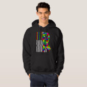 Amerikaanse vlag voor autisme hoodie (Voorkant volledig)