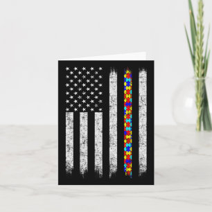 Amerikaanse vlag voor autisme kaart
