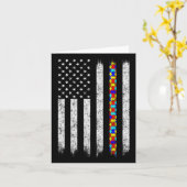 Amerikaanse vlag voor autisme kaart (Gele Bloem)