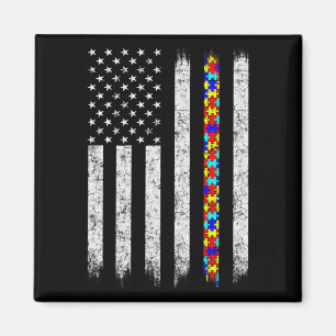 Amerikaanse vlag voor autisme magneet