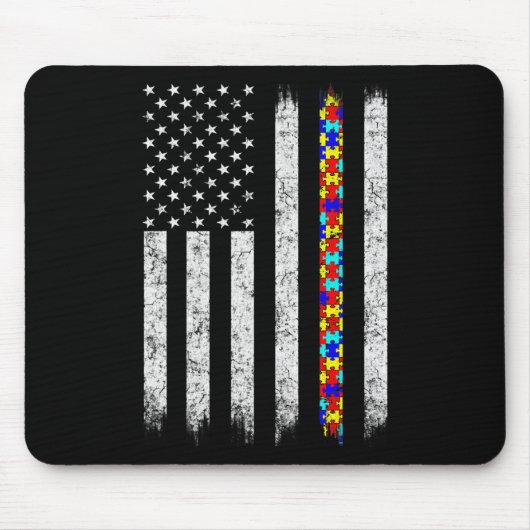 Amerikaanse vlag voor autisme muismat (Voorkant)