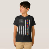 Amerikaanse vlag voor autisme t-shirt (Voorkant volledig)