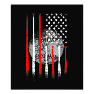 Amerikaanse vlag  voor Baseball USA Foto Afdruk