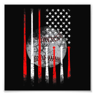 Amerikaanse vlag  voor Baseball USA Foto Afdruk