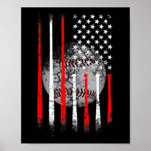 Amerikaanse vlag  voor Baseball USA Poster