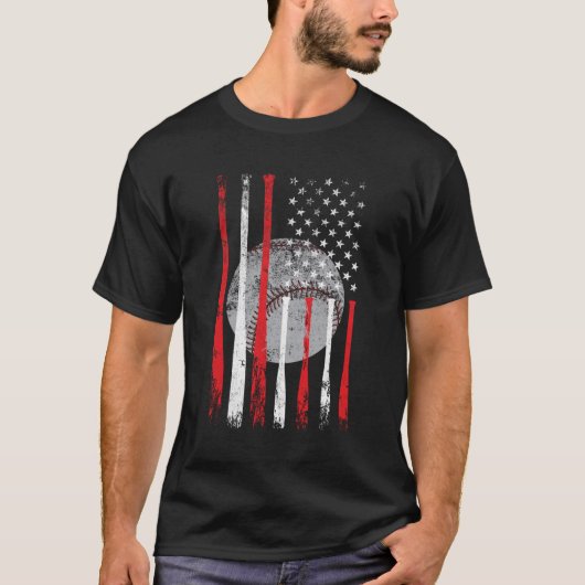 Amerikaanse vlag  voor Baseball USA T-shirt (Voorkant)