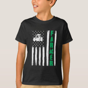 Amerikaanse vlag voor boerentractor Patriotic US P T-shirt