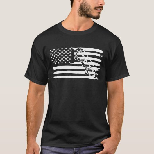 Amerikaanse vlag voor boogschieten t-shirt (Voorkant)