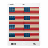 Amerikaanse vlag voor bralap etiket (Full Sheet)
