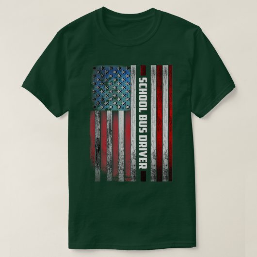 Amerikaanse vlag voor buschauffeur t-shirt (Design voorkant)