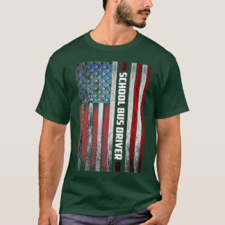 Amerikaanse vlag voor buschauffeur t-shirt