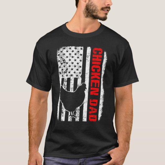 Amerikaanse vlag voor Chicken Dad T-shirt (Voorkant)