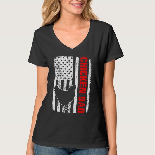 Amerikaanse vlag voor Chicken Dad T-shirt (Voorkant)