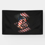 Amerikaanse vlag voor de visserij met de vangst -  spandoek (Horizontaal)