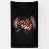 Amerikaanse vlag voor de visserij met de vangst -  spandoek (Verticaal)