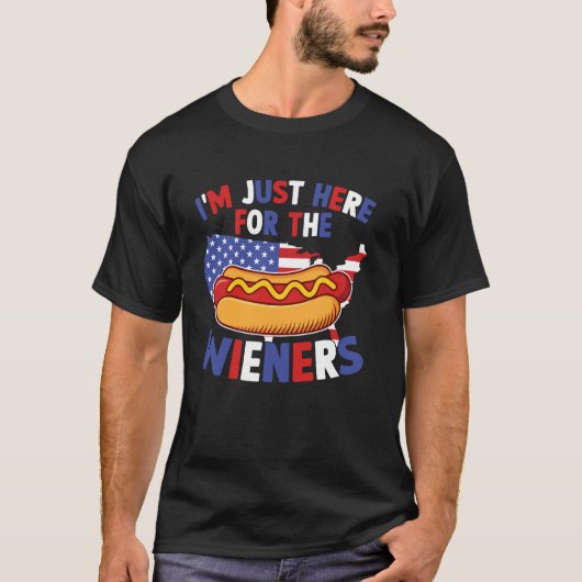Amerikaanse vlag voor de Wieners USA 4th of T-shirt (Voorkant)