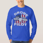 Amerikaanse vlag voor driepijlpiloot voor quadcopt t-shirt (Voorkant)