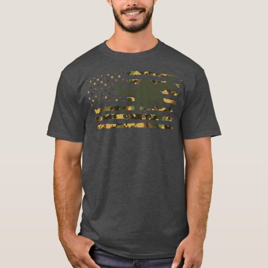 Amerikaanse vlag voor Drone Pilot Camo Drone Opera T-shirt (Voorkant)