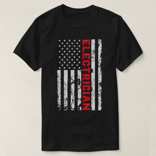 Amerikaanse vlag voor elektricien t-shirt (Design voorkant)