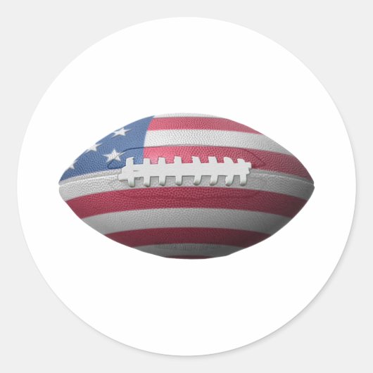 Amerikaanse vlag voor Football Ronde Sticker (Voorkant)