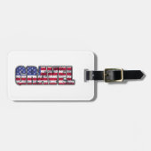 Amerikaanse vlag voor grindfietsen bagagelabel (Voorkant horizontaal)