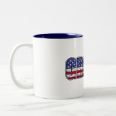 Amerikaanse vlag voor grindfietsen tweekleurige koffiemok (Links)