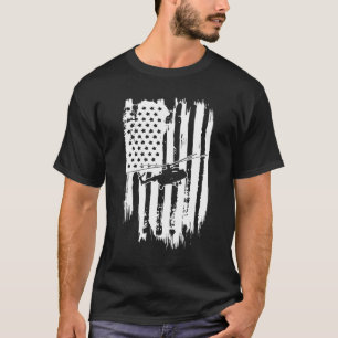 Amerikaanse vlag voor helikopterpiloot of ventilat t-shirt