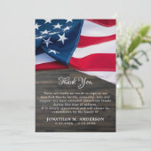 Amerikaanse vlag voor herdenking van militaire beg bedankkaart (Staand voorkant)