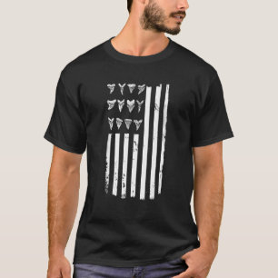 Amerikaanse vlag voor het jagen van haaientanden o t-shirt