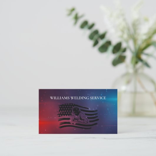 Amerikaanse vlag voor het lassen van Fabricator Visitekaartje (Staand voorkant)