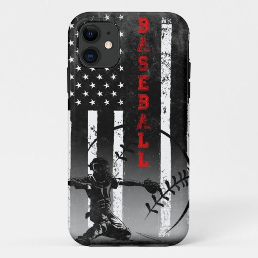 Amerikaanse vlag voor honkbal Case-Mate iPhone case (Achterkant)
